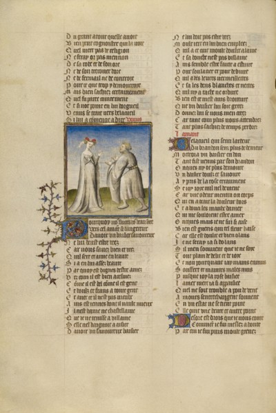 The Lover before Venus; Roman de la Rose, about 1405. Creator: Unknown.