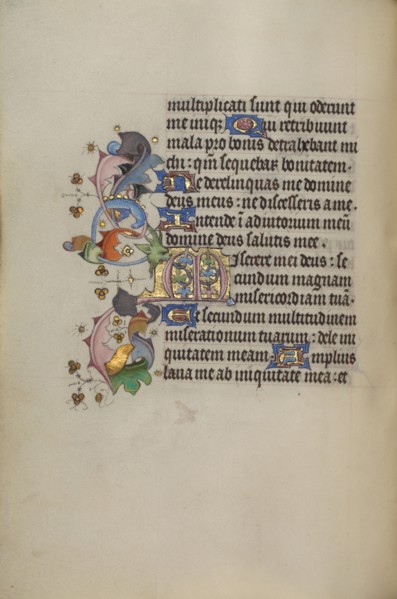 Decorated Initial M; Book of Hours, about 1450-1455. Creator: Unknown.