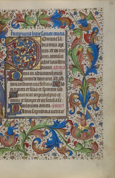 Decorated Initial D; Book of Hours, about 1450-1455. Creator: Unknown.