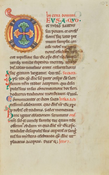 Decorated Initial D; Stammheim Missal, probably 1170s. Creator: Unknown.