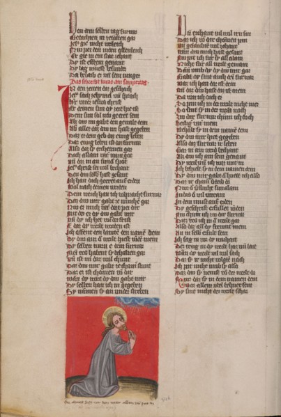 Christ Praying in the Desert; Weltchronik, about 1400-1410. Creator: Unknown.