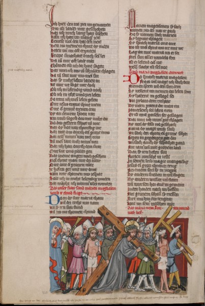The Way to Calvary; Weltchronik, about 1400-1410. Creator: Unknown.