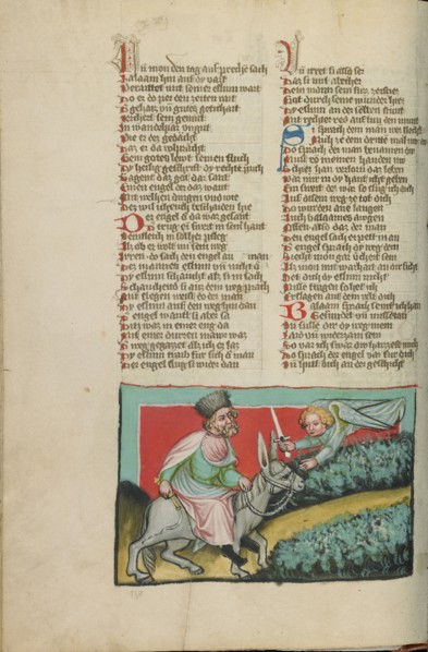 Balaam's Ass; Weltchronik, about 1400-1410. Creator: Unknown.