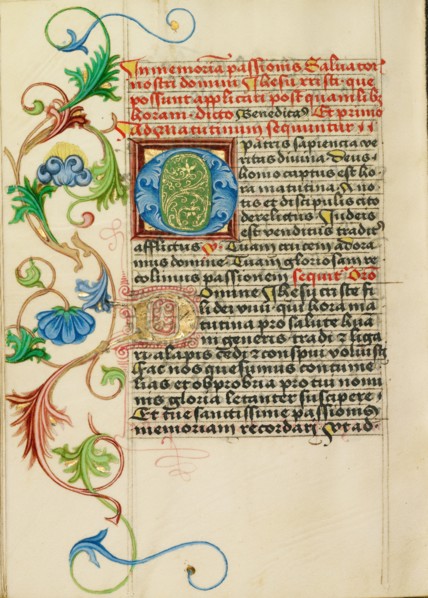 Decorated Initial O; Prayer Book, about 1470-1480. Creator: Workshop of Valentine Noh.