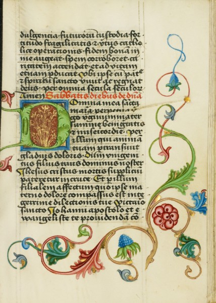 Decorated Initial D; Prayer Book, about 1470-1480. Creator: Workshop of Valentine Noh.