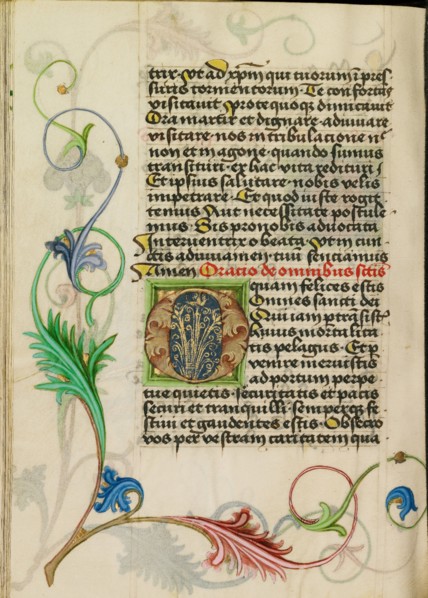 Decorated Initial O; Prayer Book, about 1470-1480. Creator: Workshop of Valentine Noh.