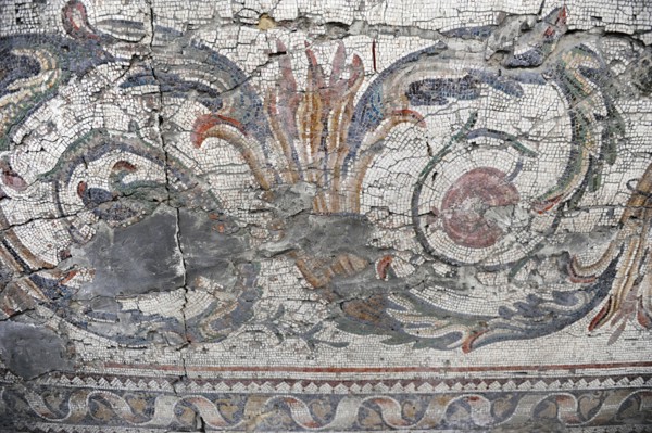 Acanthus frieze, mosaic pavement in the Great Palace of Constantinople, 4th-6th century. Creator: Unknown.