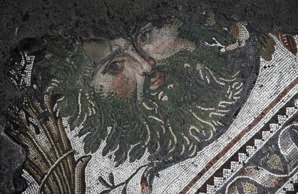 Masked head, mosaic pavement in the Great Palace of Constantinople, 4th-6th century. Creator: Unknown.