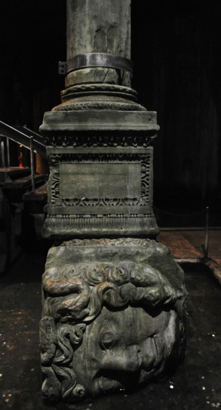 Medusa column base, Basilica Cistern (6th century), Istanbul, Turkey. Creator: Unknown.