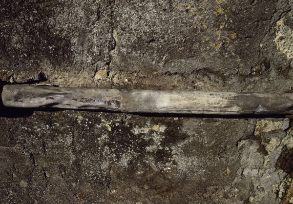 An original Roman lead pipe, Pompeii, Italy, 1st century AD. Creator: Unknown.