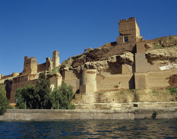Qal'at Ja'bar castle on the left bank of Lake Assad, near Ar-Raqqah, Syria, 2001.  Creator: LTL.