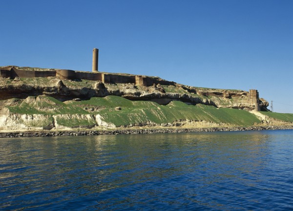 Qal'at Ja'bar castle on the left bank of Lake Assad, near Ar-Raqqah, Syria, 2001.  Creator: LTL.