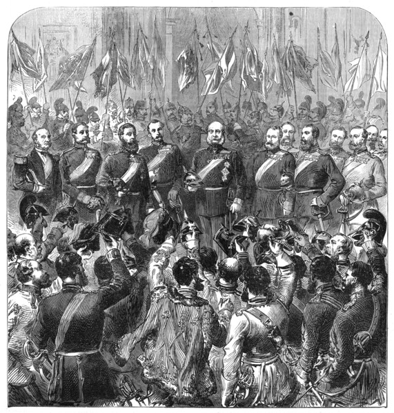 Proclaiming the King of Prussia as German Emperor in the Palace of Versailles, 1871. Creator: Unknown.