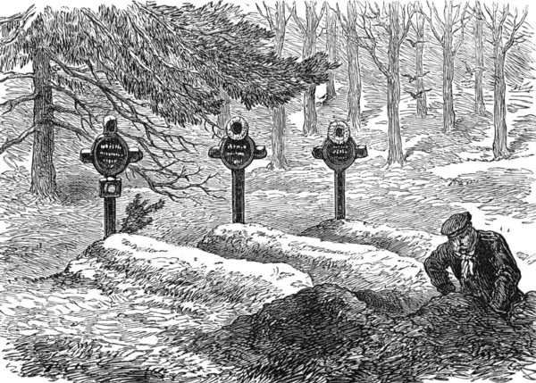 Graves of Prussian riflemen, park of St. Cloud, 1871. Creator: Unknown.