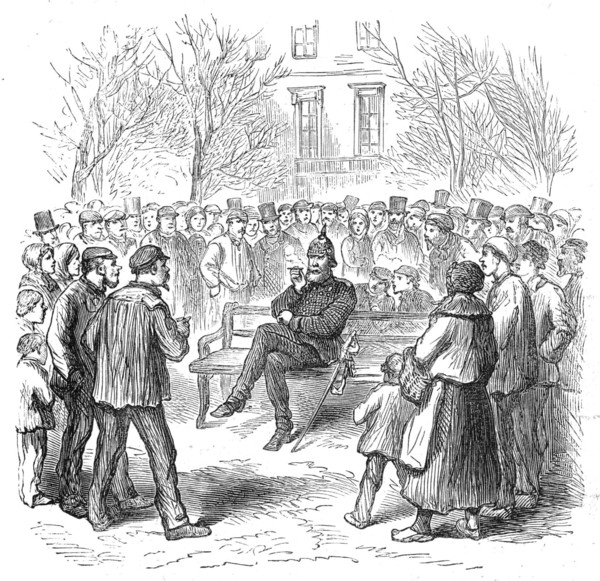 The Germans in Paris: an object of great curiosity, Champs Elysées, 1871. Creator: Unknown.