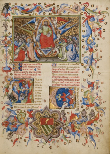 Christ in Majesty; Initial A: A Man Lifting His Soul to God, between about 1389 and 1400. Creator: Master of the Brussels Initials.