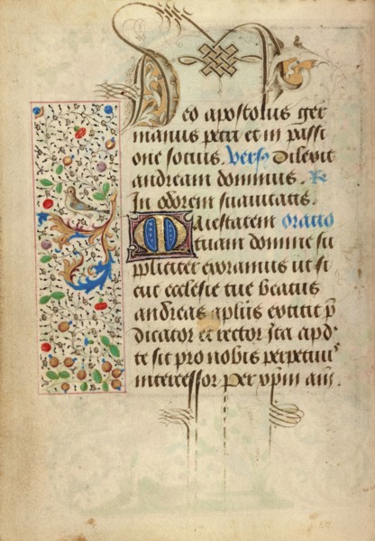 Decorated Text Page; Prayer Book of Charles the Bold, 1469. Creator: Nicolas Spierinc.