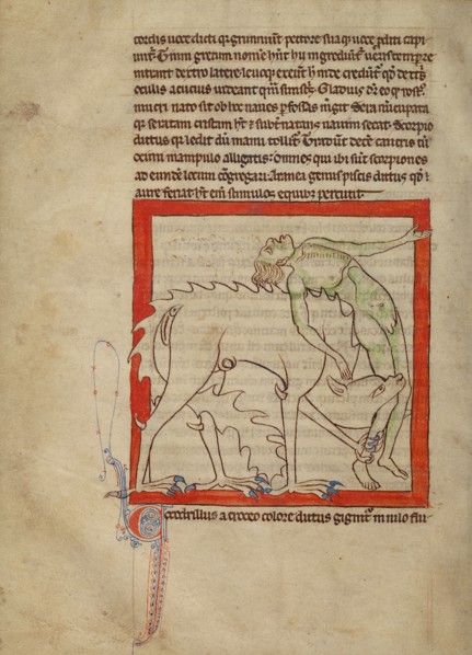 A Crocodile; Northumberland Bestiary, about 1250-1260. Creator: Unknown.
