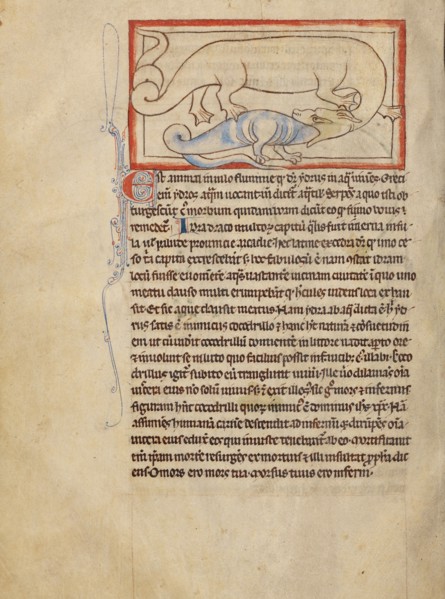 A Hydrus; Northumberland Bestiary, about 1250-1260. Creator: Unknown.
