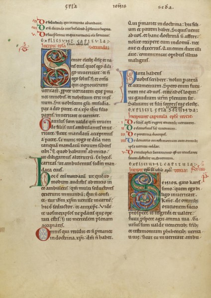 Decorated Initial S; New Testament (with Canons of Priscillian), about 1170. Creator: Unknown.