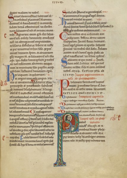 Initial P: Saint Paul; New Testament (with Canons of Priscillian), about 1170. Creator: Unknown.
