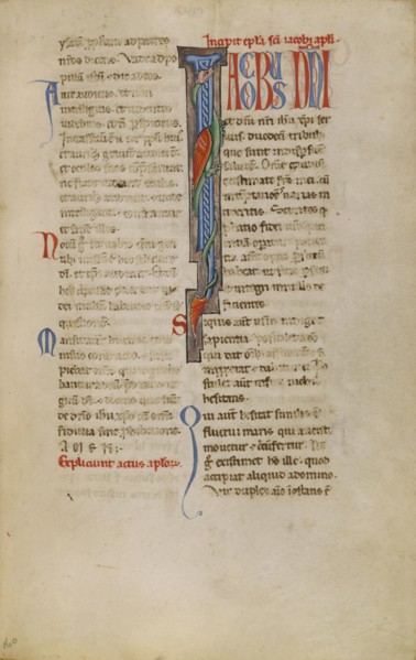 Decorated Initial I; New Testament, late 12th century. Creator: Unknown.
