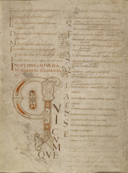 Decorated Initial Q; Psalter, third quarter of 9th century. Creator: Unknown.