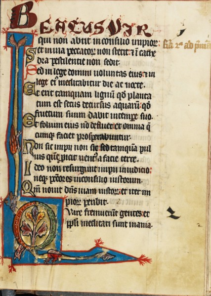 Decorated Initial Q; Psalter, third quarter of 13th century. Creator: Unknown.