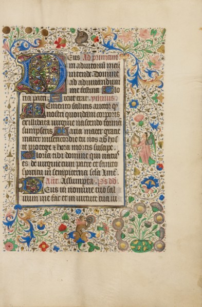 Decorated Text Page; Llangattock Hours, 1450s. Creator: Unknown.
