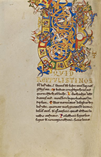 Inhabited Initial U; Breviary, 1153. Creator: Unknown.