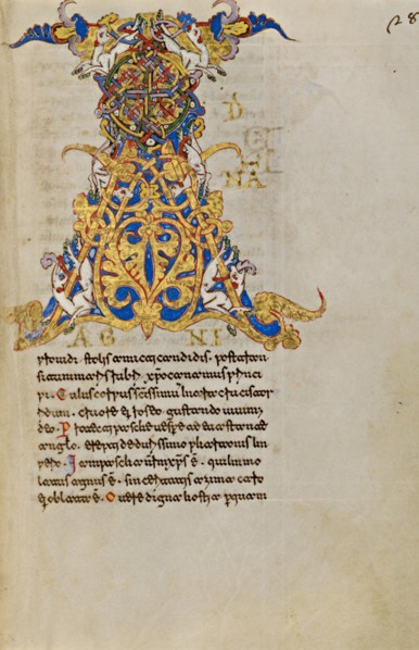 Inhabited Initial A; Breviary, 1153. Creator: Unknown.