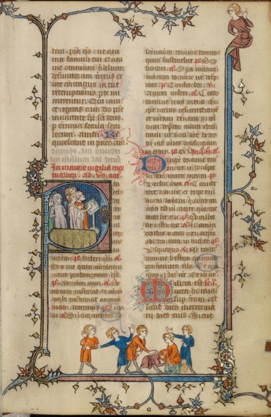 Initial P: A Funeral Service; Breviary, about 1320-1325. Creator: Unknown.