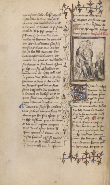 Homage Paid to Richard II; Chronique de Normandie, about 1400-1415. Creator: Unknown.