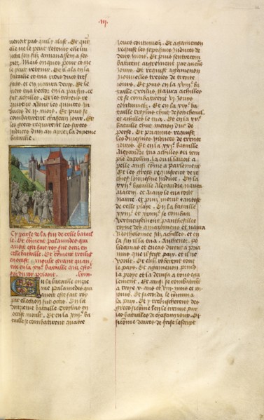 The Surrender of the Key to Troy; Miroir Historial, about 1475. Creator: Unknown.