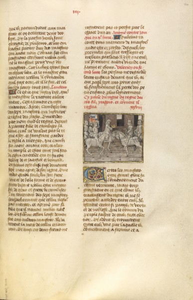 The Delivery of the Persian Crown to Darius; Miroir Historial, about 1475. Creator: Unknown.