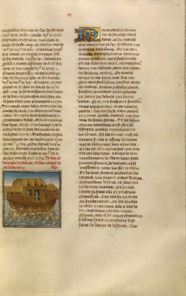 Noah's Ark; Miroir Historial, about 1475. Creator: Unknown.