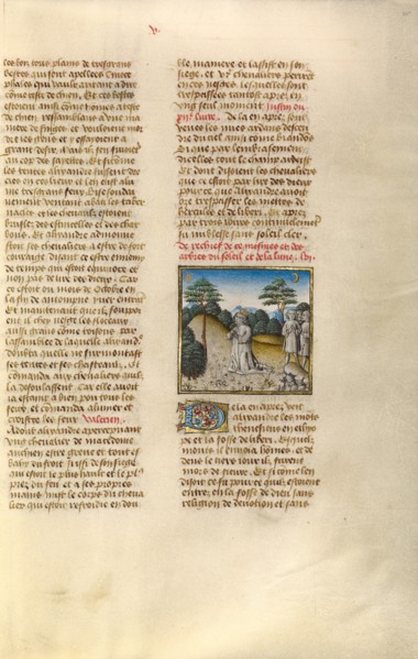 Alexander the Great Consulting the Oracle of the Tree; Miroir Historial, about 1475. Creator: Unknown.