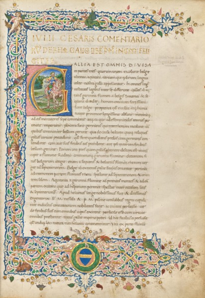 Initial G: Julius Caesar on Horseback, about 1460-1470. Creator: Unknown.