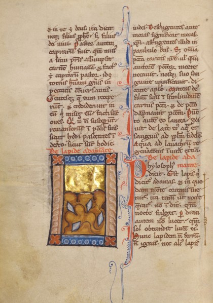 Concerning Diamonds; Bestiary, about 1270. Creator: Unknown.
