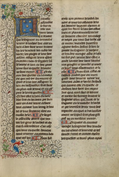 Decorated Initial L; Livre de la Chasse, about 1430-1440. Creator: Unknown.