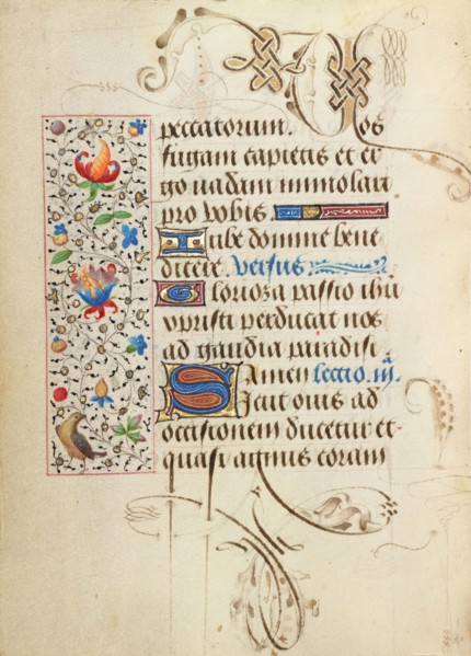 Decorated Text Page; Prayer Book of Charles the Bold, about 1471. Creator: Unknown.