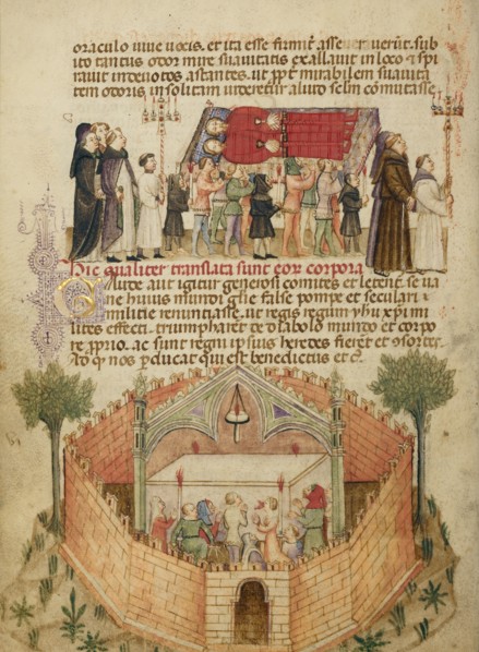 The Translation of the Bodies of Aimo and Vermondo..., about 1400. Creator: Anovelo da Imbonate.