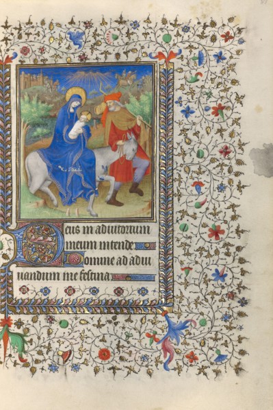 The Flight into Egypt; Book of Hours, about 1415-1420. Creators: Boucicaut Master, Workshop of the Boucicaut Master.