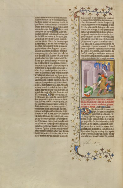 The Massacre of the Sons of Lysimachus; Des cas des nobles hommes et femmes, about 1413-1415. Creators: Boucicaut Master, Workshop of the Boucicaut Master.