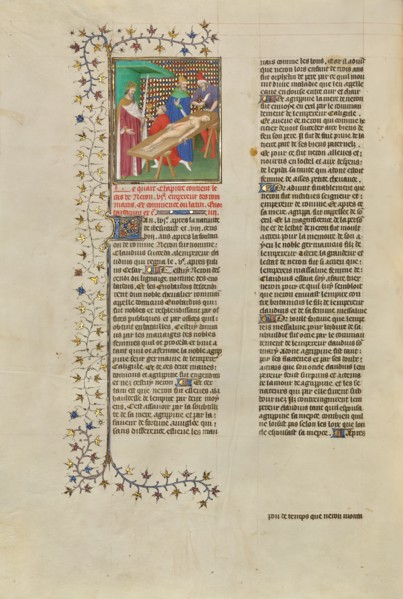 Nero Pauses for a Drink during the Mutilation of His Mother's Body, about 1413-1415. Creators: Boucicaut Master, Workshop of the Boucicaut Master.
