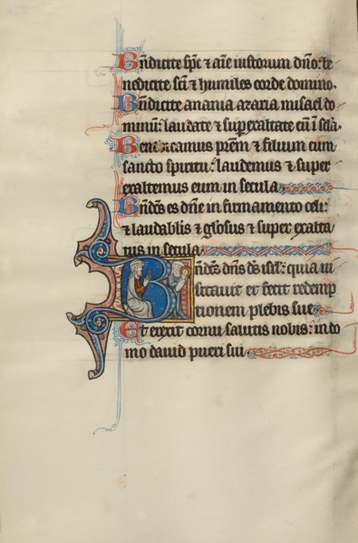 Initial B: A Jew Praying and the Virgin and Child; Initial B: The Jews Recognize Christ...about 1285 Creator: Bute Master.