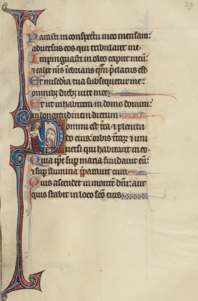 Initial D: The Harrowing of Hell; Bute Psalter, text and illumination about 1285. Creator: Bute Master.