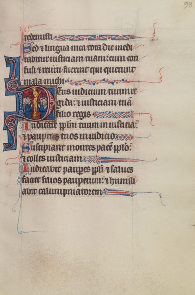 Initial D: People Worshipping a Golden Calf; Bute Psalter, text and illumination about 1285. Creator: Bute Master.