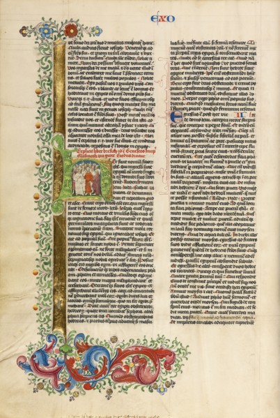 Initial H: The Exodus of the Israelites; Bible, about 1450. Creator: Circle of Stefan Lochner.