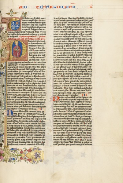 Initial P: Saint Paul with a Sword; Bible, about 1450. Creator: Circle of Stefan Lochner.